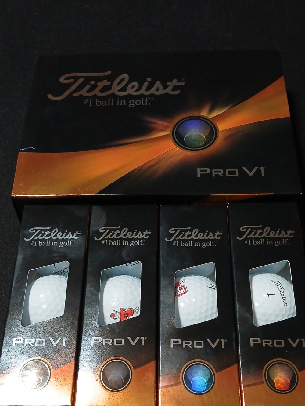 Titleist Pro V1 Golf Ball Boxes - Black & Orange Accents